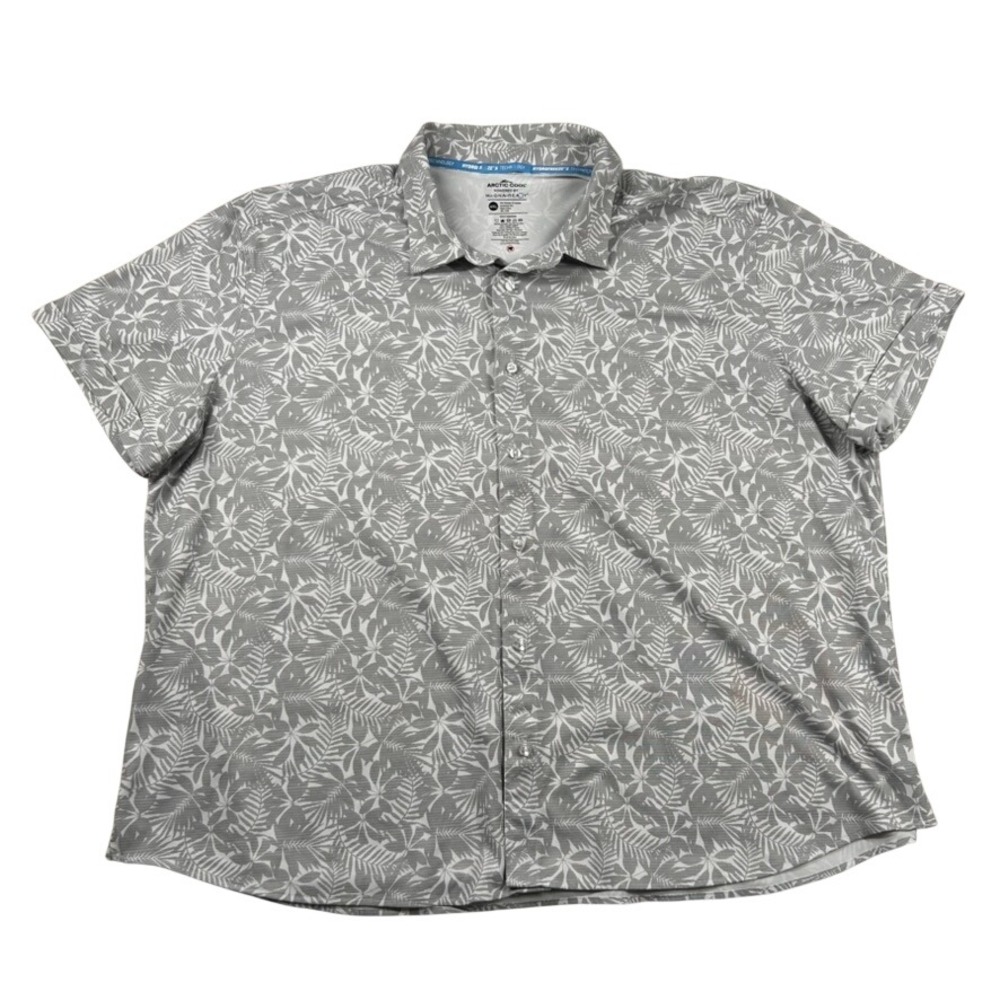 Arctic Cool MagnaReady Shirt Mens 4XL Magnetic Buttons Floral Leaf Hydrofreeze X